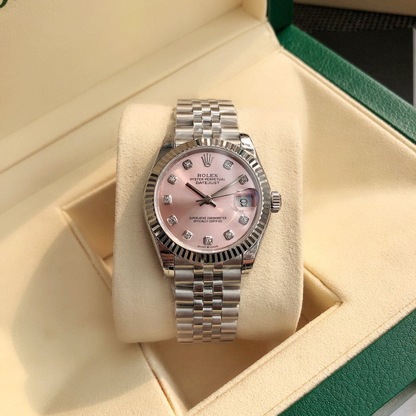 LUXURY AUTOMATIC WATCH WITH PINK DIAL