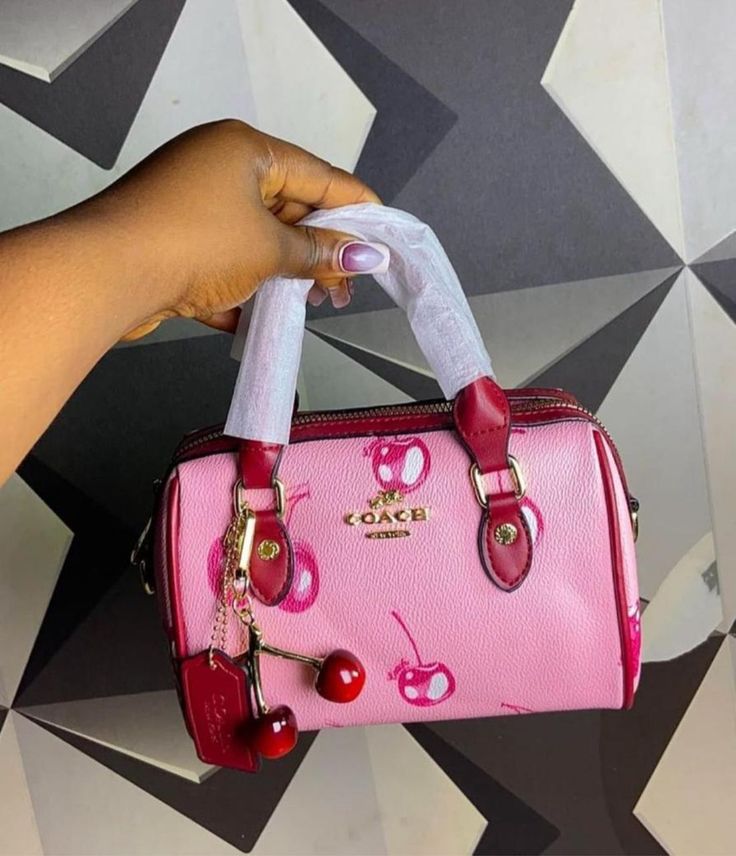 SHOULDER BAG MONOGRAM DENIM CERISE PINK